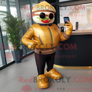 Gold Hamburger maskot...