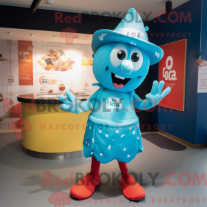 Cyan Paella Maskottchen...