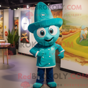 Personaggio mascotte ciano...