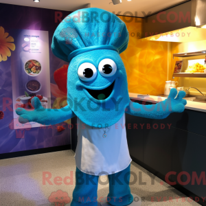Cyan Paella maskot kostume...