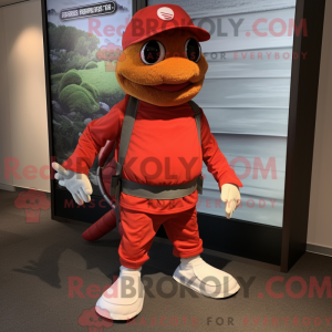 Red Turtle-mascottekostuum...