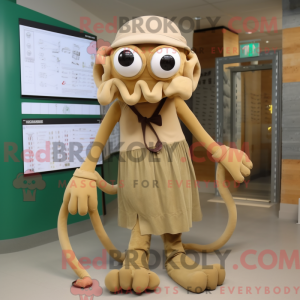 Tan Kraken mascottekostuum...