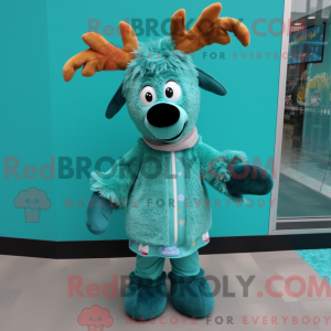 Teal Reindeer mascot...