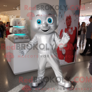 Silver Candy mascot costume...