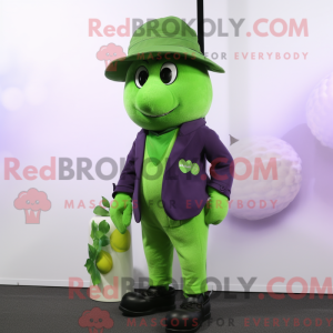 Grøn Grape maskot kostume...