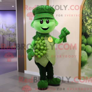 Grøn Grape maskot kostume...
