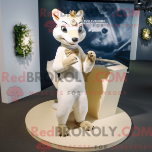 Beige Marten mascot costume...