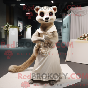 Beige Marten maskot kostume...