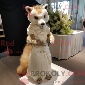 Beige Marten mascot costume...