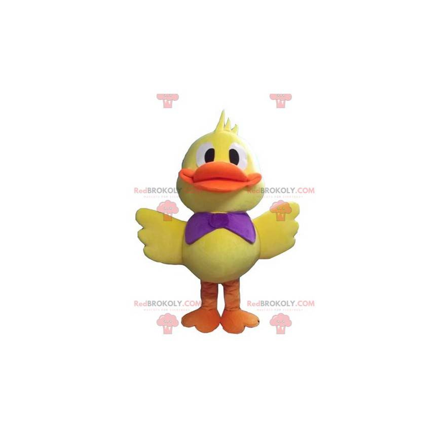 Mascote grande pato amarelo e laranja - Redbrokoly.com