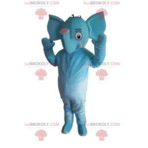 Mascotte d'éléphant bleu trop mignon