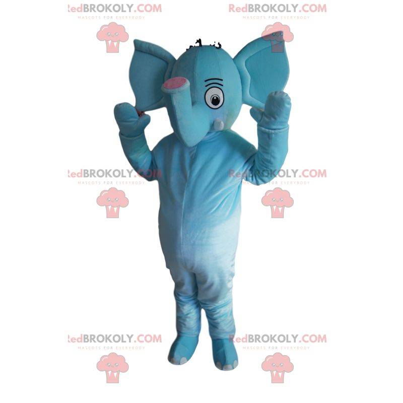 Mascota elefante azul demasiado linda