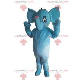 Mascotte elefante blu troppo carino