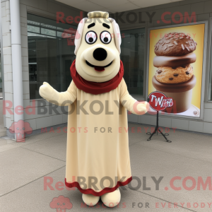 Cream Hot Dog mascot...
