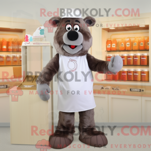 Grå chokoladebar maskot...