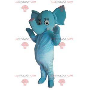 Mascote elefante azul muito fofo