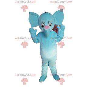 Mascote elefante azul muito fofo