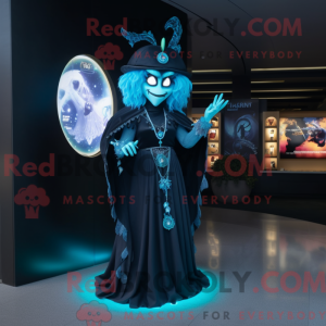 Cyan Witch maskotdraktfigur...