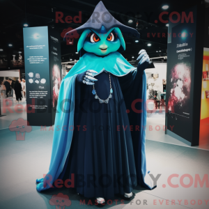 Cyan Witch maskotdraktfigur...