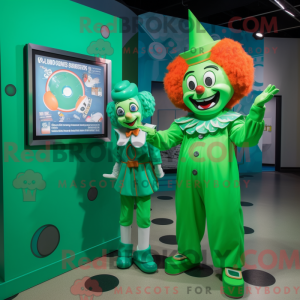 Grüner Clown Maskottchen...