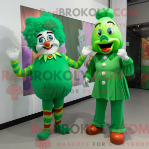 Grüner Clown Maskottchen...