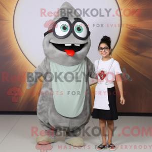 Grå Falafel maskot kostume...