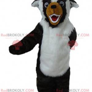 Black white and brown dog mascot all hairy - Redbrokoly.com