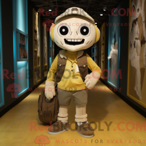 Beige Skull maskot kostume...