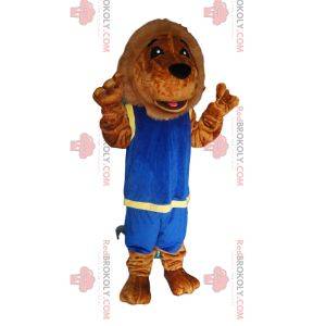 Lejonmaskot med en blå sportdräkt