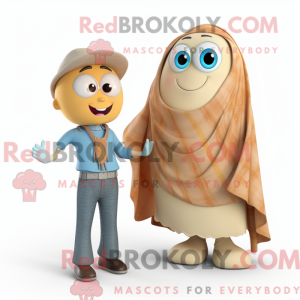 Beige Abrikos maskot...