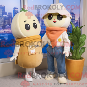 Beige Abrikos maskot...