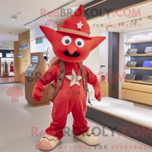 Red Starfish maskot kostume...