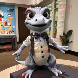 Grå Geckos maskotdraktfigur...
