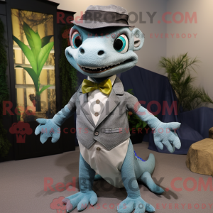 Grå Geckos maskotdraktfigur...