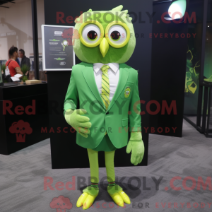 Lime Green Owl maskot...