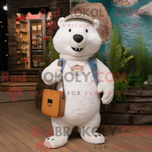 White Beaver maskot kostyme...