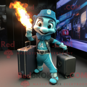 Cyan Fire Eater Maskottchen...