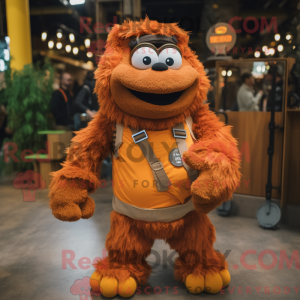 Brun Orange maskot kostume...