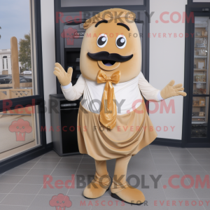 Tan Croissant maskot...