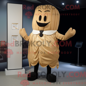 Tan Croissant maskot drakt...