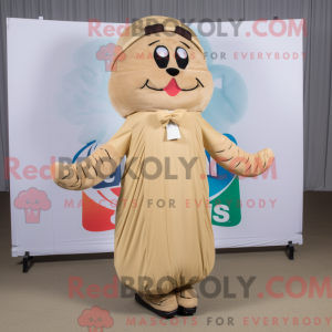 Tan Croissant maskot drakt...