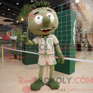 Olive Volleyball Net mascot...
