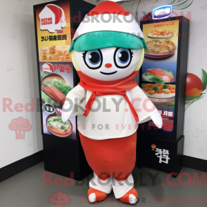 Sushi-maskotkostyme kledd...