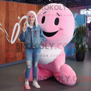 Pink Beluga Whale maskot...