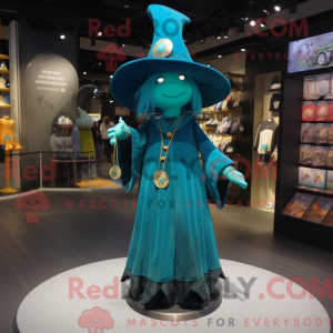 Teal Witch S Hat mascot...