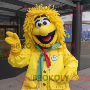 Geel Paella-mascottekostuum...