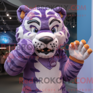 Purple Tiger mascot costume...