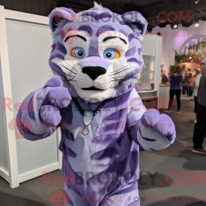 Lila Tiger Maskottchen...