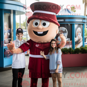 Maroon Gyro maskot kostume...