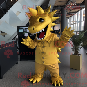 Guld Stegosaurus maskot...